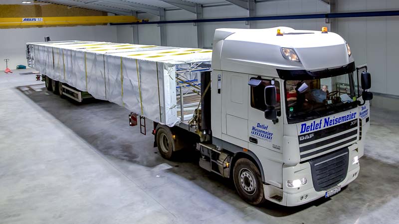 HaRo Fuhrpark - LKW-Flotte für den Fördertechnik Transport zum Kunden